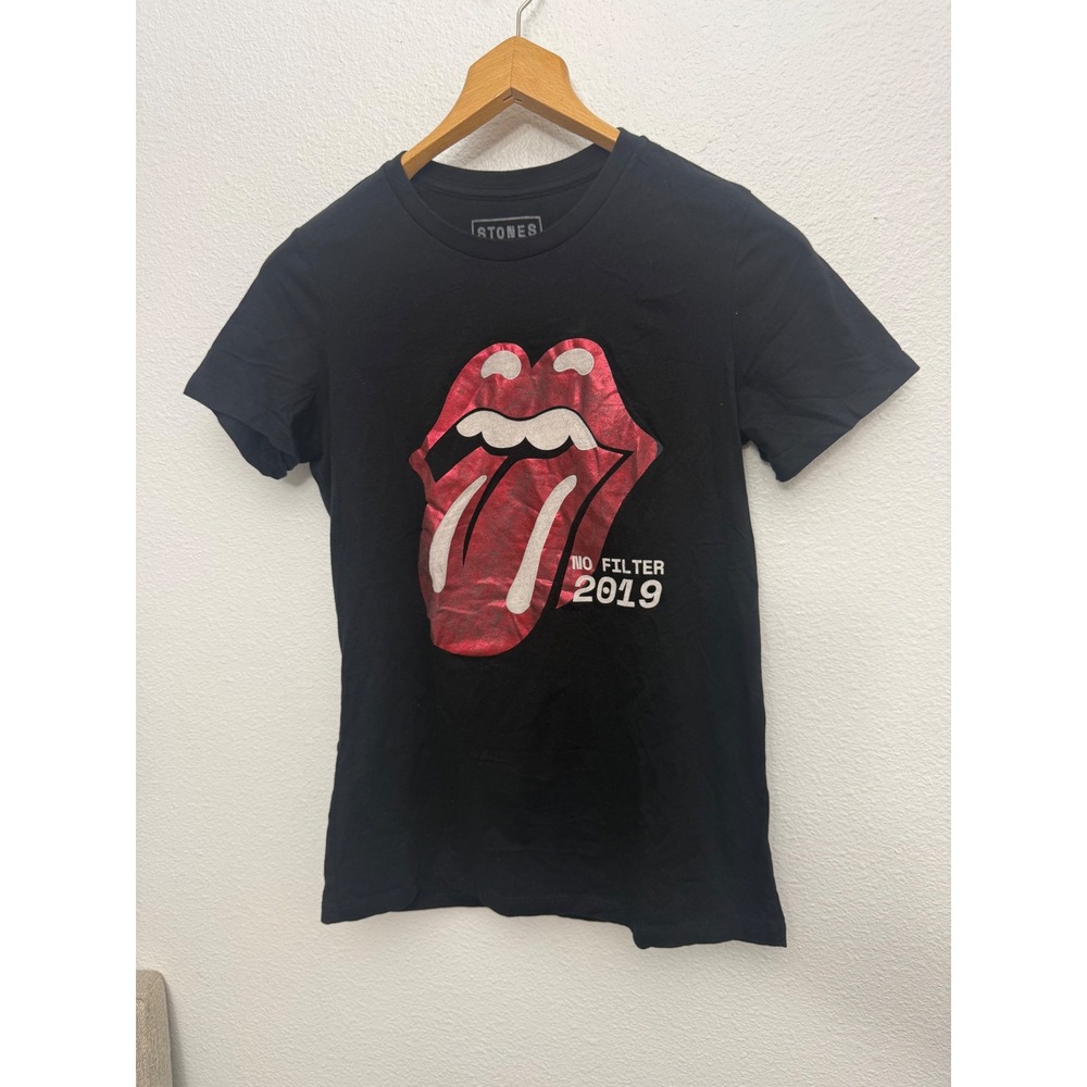 Rolling Stones No Filter 2019 Tour T-Shirt Black Glitter Tongue Logo XXL Mens